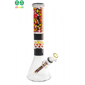 15" Cheech Glass Sunset Polka Dot Beaker Water Pipe - [CHE-113]